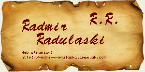 Radmir Radulaški vizit kartica